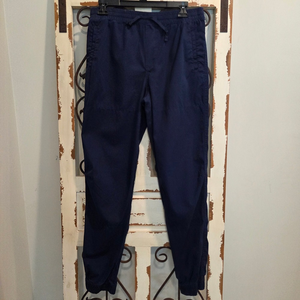 Polo Ralph Lauren Boys Navy Blue Cotton Jogger Pants XL 18-20 Drawstring Twill